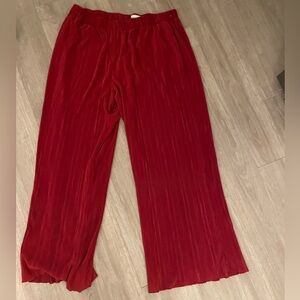 Red pull on Abercrombie pants